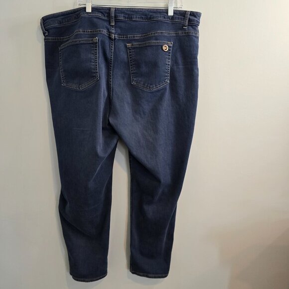 Michael Kors Izzy Skinny Medium Blue Distressed Stretch Jeans - Picture 2 of 9